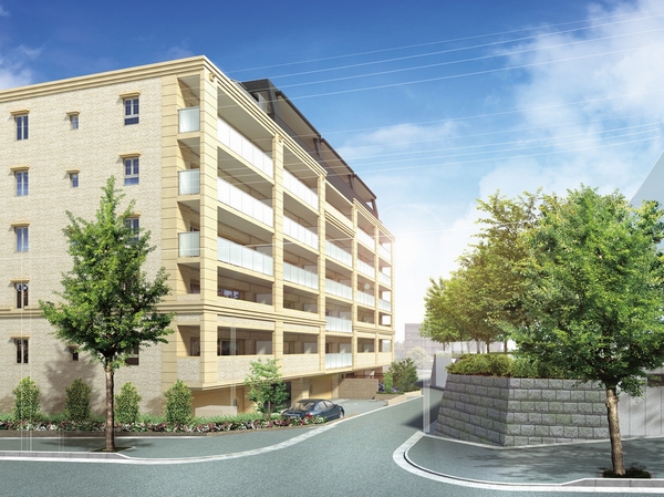 Building structure. Enjoy Exterior CG the open feeling of the three-way corner lot.