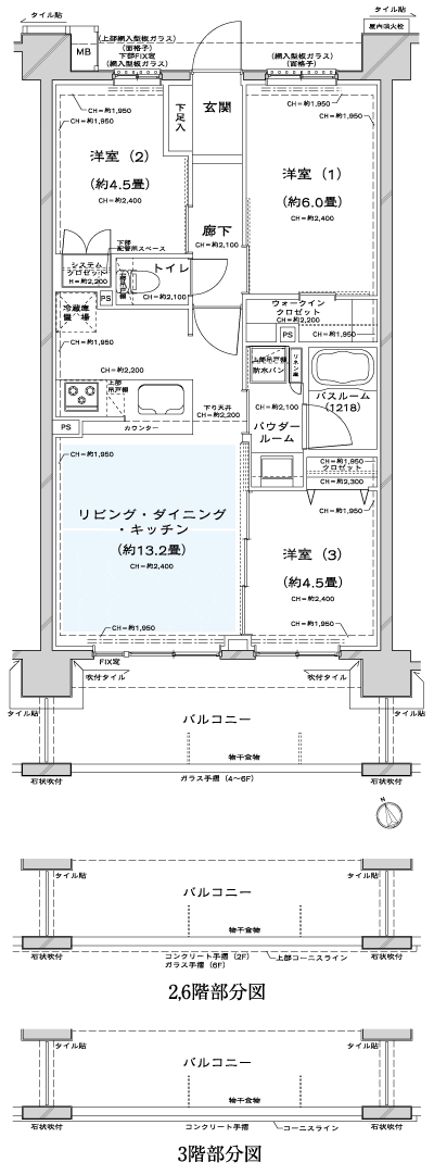 Floor: 3LDK + W, the area occupied: 61.2 sq m, Price: 36,980,000 yen, now on sale