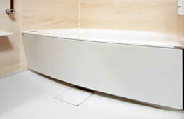 Bathing-wash room.  [Low floor type unit bus] By suppressing the straddle height of the tub, Also consideration to be able to safely bathe those of children and elderly.