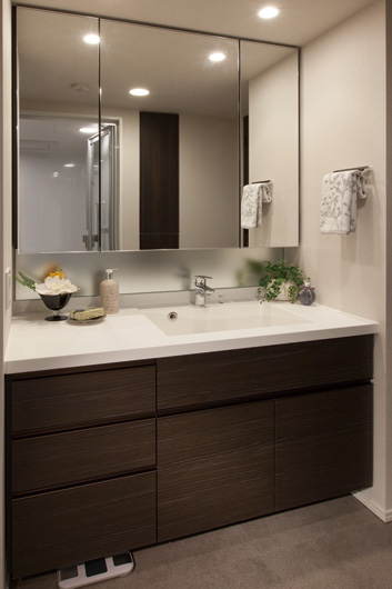 Bathing-wash room.  [Powder Room] Powder room stuck to the high functionality and cleanliness.