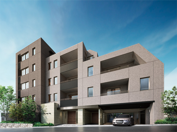 Features of the building.  [Exterior CG] While having the convenience of the height of 6-minute walk from Denentoshi Tokyu "Miyazakidai" station, Feel up close the green park, All 57 House to birth in a quiet residential area.