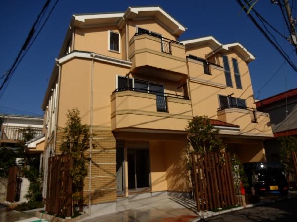 Local appearance photo. Building B (right), Building A (left)