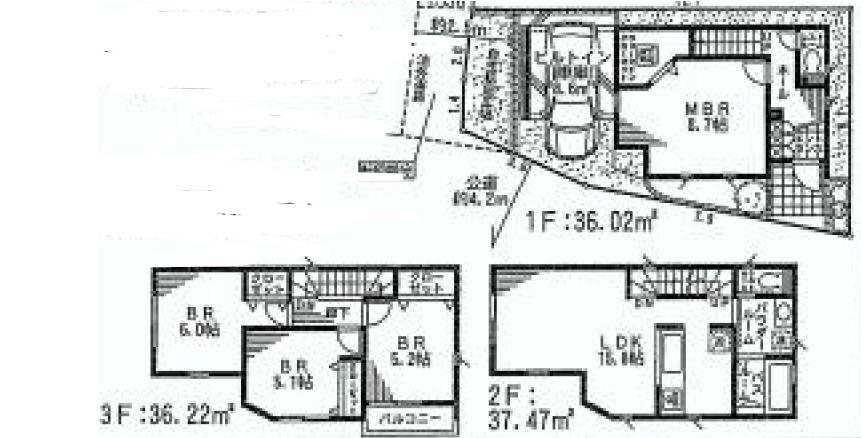 Floor plan. (4 Building), Price 38,800,000 yen, 4LDK, Land area 62.7 sq m , Building area 109.71 sq m