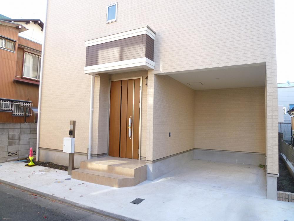 Parking lot. Built-in garage