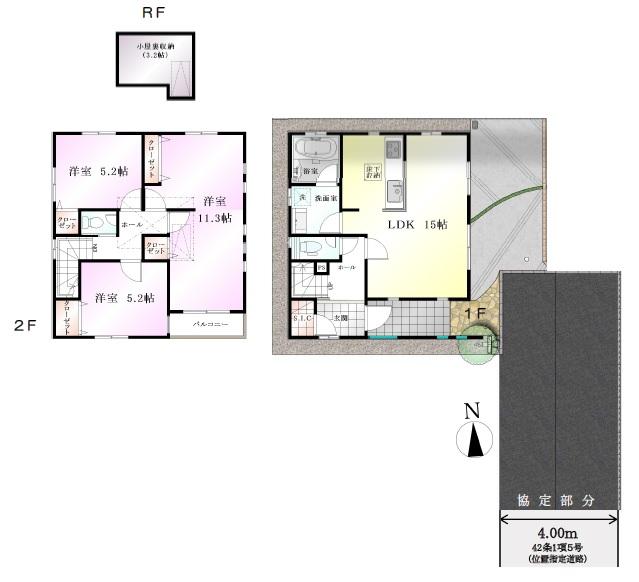 Floor plan. 51,800,000 yen, 3LDK, Land area 95.33 sq m , Building area 92.33 sq m