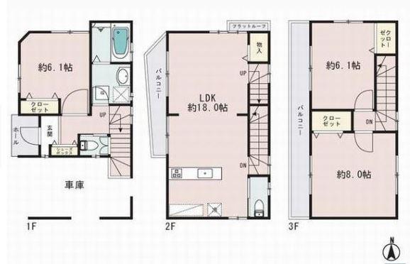 Floor plan. 51 million yen, 3LDK, Land area 63.58 sq m , Building area 105.88 sq m turnkey! !