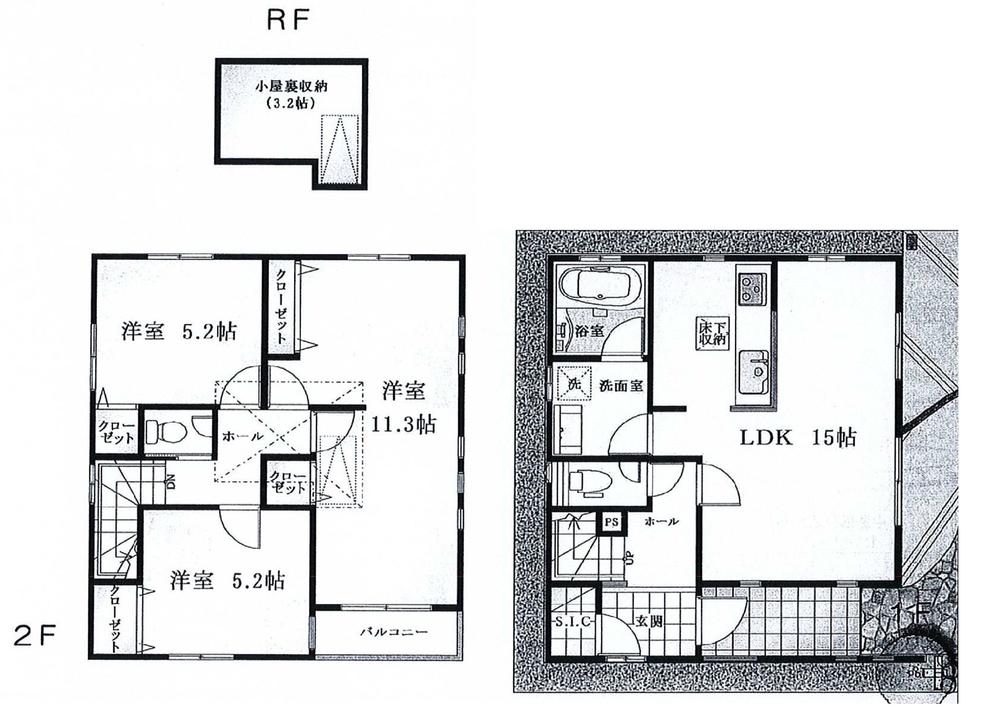 Floor plan. 51,800,000 yen, 3LDK, Land area 95.33 sq m , Building area 92.33 sq m