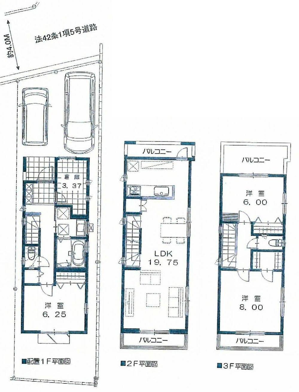 Floor plan. (A Building), Price 49,800,000 yen, 3LDK, Land area 83.98 sq m , Building area 107 sq m
