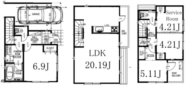Building plan example (floor plan). Reference plan floor plan 12.3 million yen ・ 92.75 sq m  ・ B Building