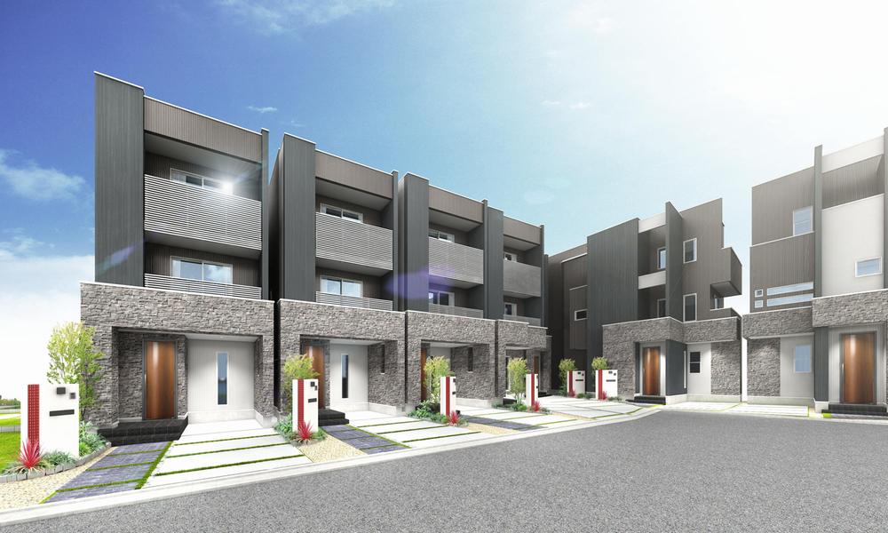 Rendering (appearance). All 16 buildings of the beautiful skyline!