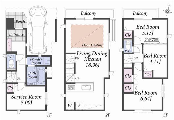Building plan example (floor plan). Reference plan floor plan 12.8 million yen ・ 89.6 sq m  ・ A Building