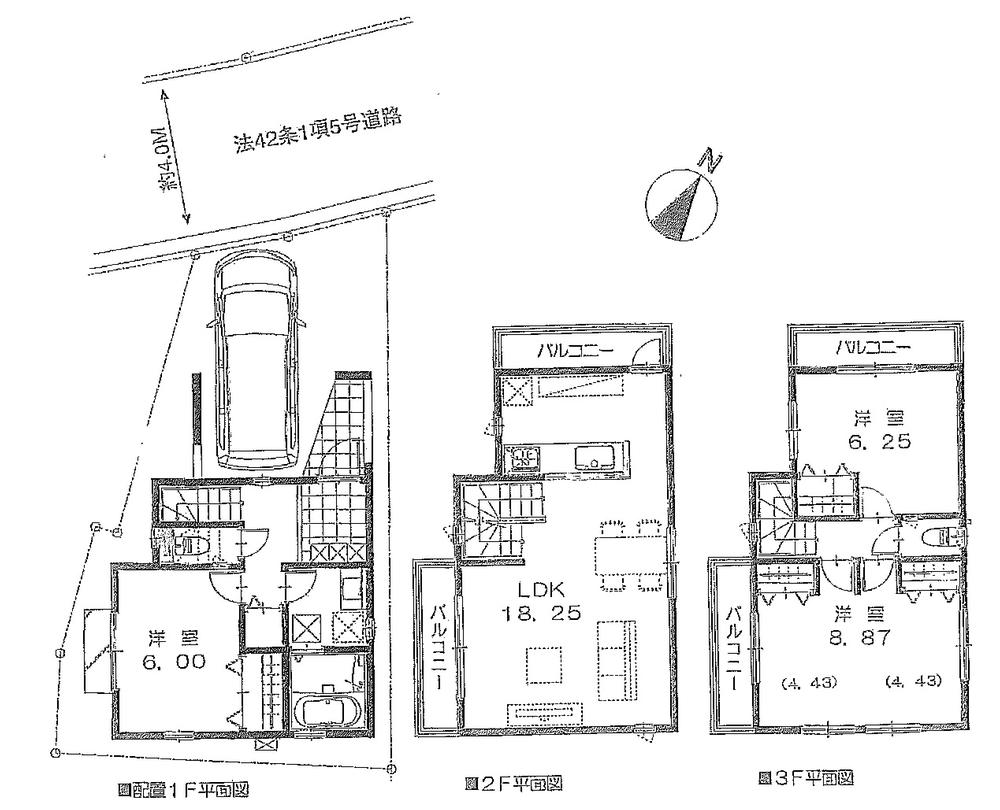 Floor plan. (B Building), Price 45,800,000 yen, 3LDK, Land area 66.02 sq m , Building area 104.33 sq m