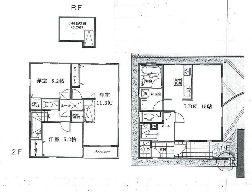 Floor plan. 51,800,000 yen, 3LDK, Land area 95.33 sq m , Building area 92.33 sq m