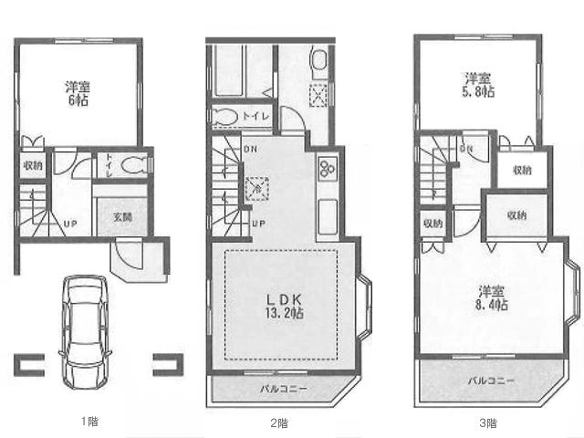 Floor plan. 42,500,000 yen, 3LDK, Land area 50.08 sq m , Building area 101.18 sq m JR Nambu Line "Musashi-Shinjo" station walk 4 minutes and the station near!