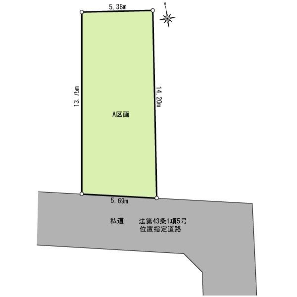 Compartment figure. Land price 38 million yen, Land area 77.31 sq m