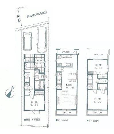Floor plan. 49,800,000 yen, 3LDK, Land area 83.98 sq m , Building area 107 sq m