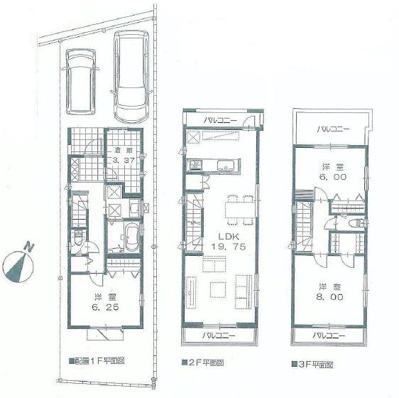 Floor plan. (A), Price 49,800,000 yen, 3LDK, Land area 83.98 sq m , Building area 107 sq m