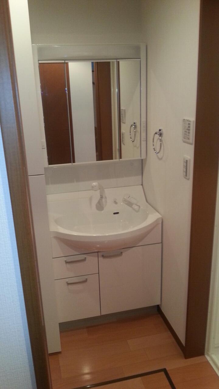 Wash basin, toilet. Example of construction