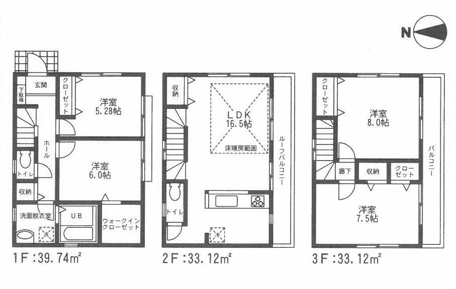 Floor plan. (Building 2), Price 51,800,000 yen, 4LDK, Land area 105.01 sq m , Building area 105.98 sq m
