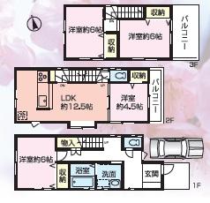 Floor plan. (F Building), Price 49 million yen, 4LDK, Land area 70.08 sq m , Building area 96.04 sq m