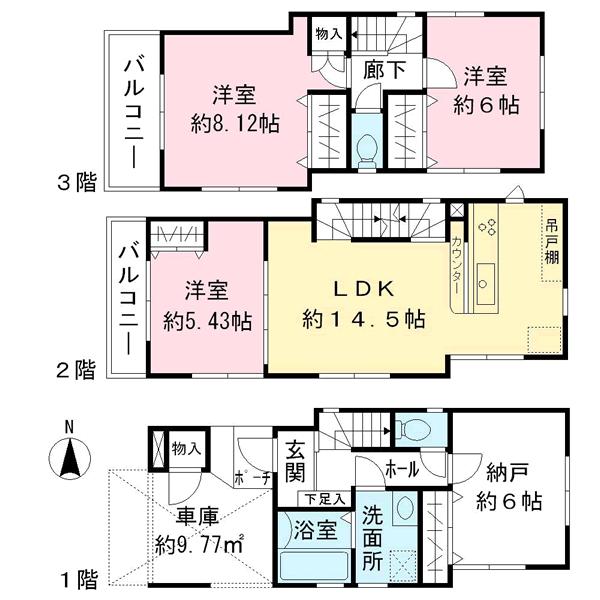 Other. B Building floor plan (Land area 60.63 sq m  ・ Building area 96.93 sq m)