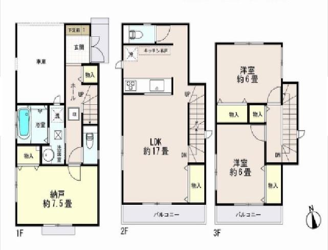 Floor plan. 40,800,000 yen, 2LDK+S, Land area 77.21 sq m , Building area 95.22 sq m