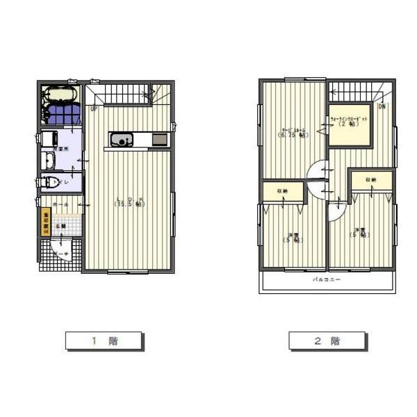 Building plan example (floor plan). Two-story plan