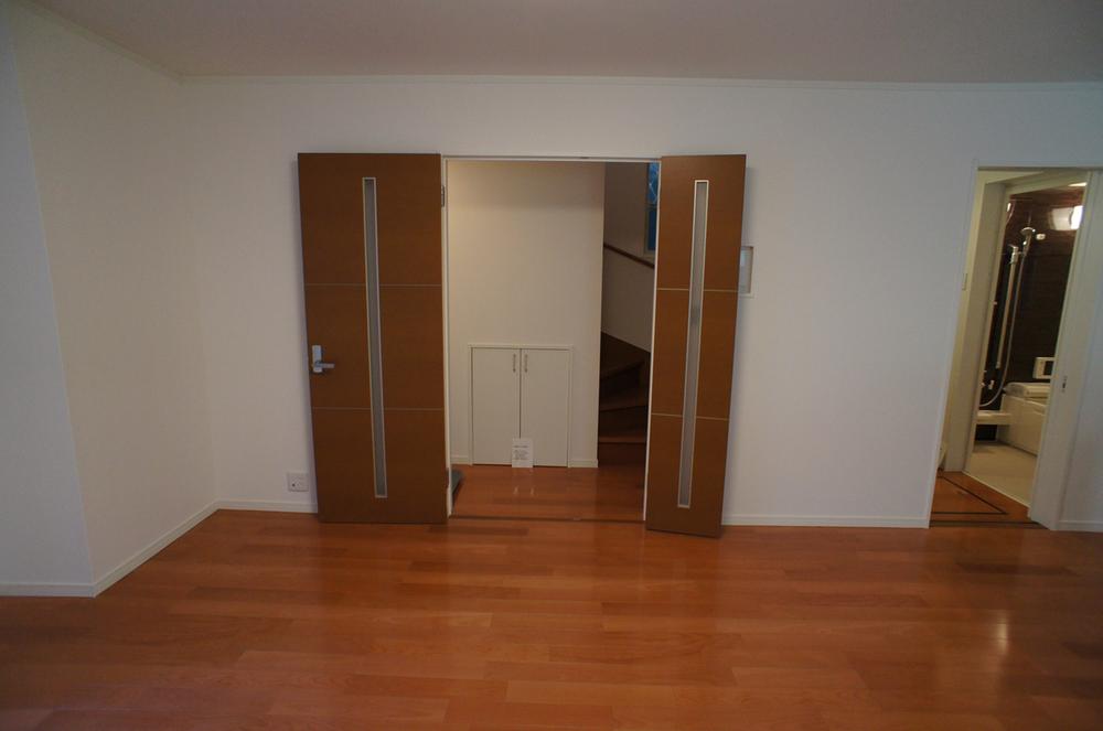 Living. Living door is a large luggage placed in the casement