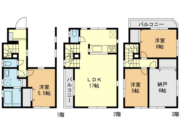 Floor plan. (4 Building), Price 38,800,000 yen, 4LDK, Land area 59.79 sq m , Building area 107.01 sq m