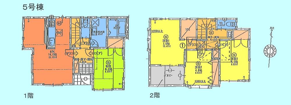 Floor plan. (5 Building), Price 41,658,000 yen, 4LDK, Land area 100.49 sq m , Building area 96.72 sq m