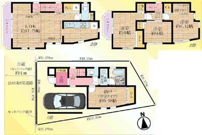 Floor plan. 42,800,000 yen, 3LDK+S, Land area 60.16 sq m , Building area 106.97 sq m