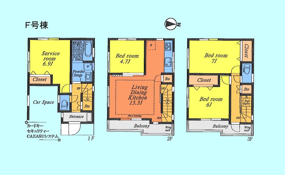 Floor plan. (F Building), Price 41,800,000 yen, 4LDK, Land area 56.14 sq m , Building area 102.87 sq m