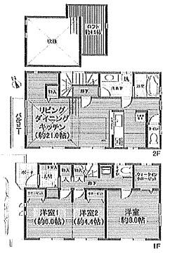 Floor plan. 52,800,000 yen, 2LDK+S, Land area 86.83 sq m , Building area 97.49 sq m