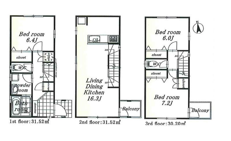 Floor plan. 31,800,000 yen, 3LDK, Land area 74.95 sq m , Building area 93.24 sq m floor plan