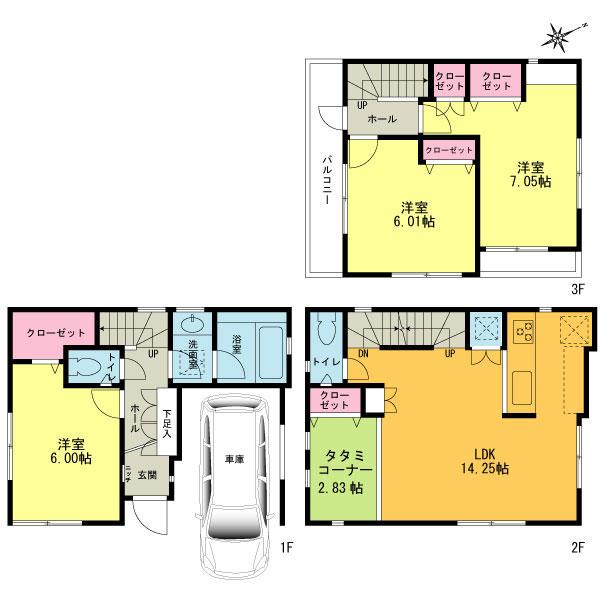 45,800,000 yen, 3LDK + S (storeroom), Land area 57.76 sq m , Building area 94.95 sq m I know all rooms solarium average of dazzling rooms! Please come and experience in the field this brightness!