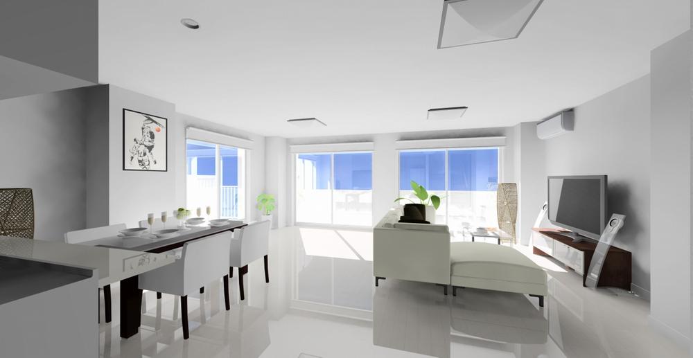 Living. Ease of living tack of housing, High design house stuck to the energy-saving. Image Each building Rendering Perth.