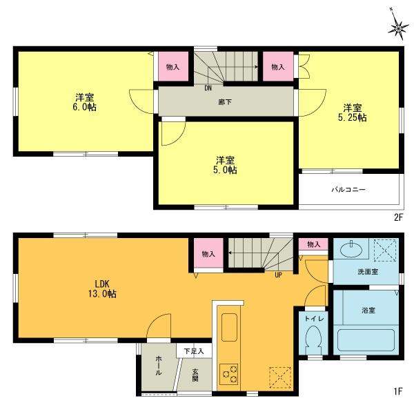 Floor plan. 29,800,000 yen, 3LDK, Land area 84.64 sq m , Building area 67.68 sq m