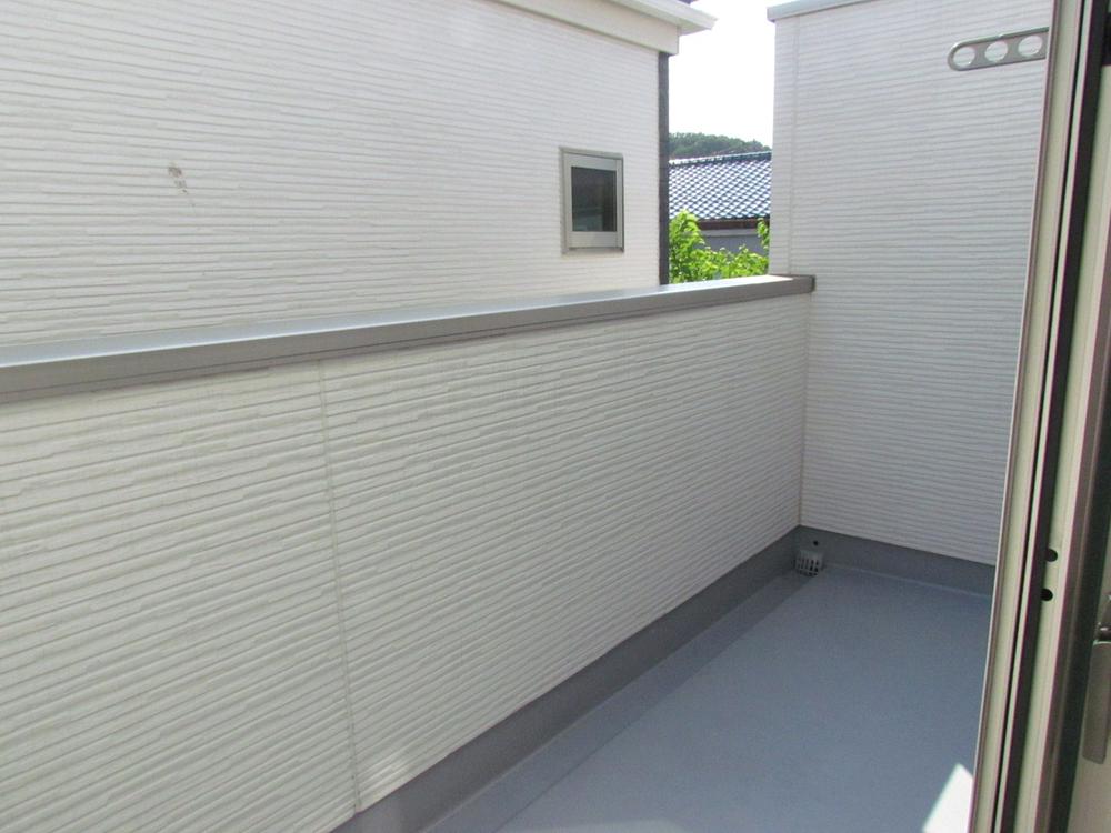 Balcony. It is a wide balcony