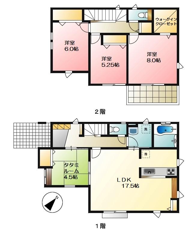 Floor plan. (1 Building), Price 46,800,000 yen, 4LDK, Land area 112.15 sq m , Building area 119.72 sq m