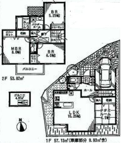 Floor plan. (10 Building), Price 62,800,000 yen, 4LDK, Land area 100 sq m , Building area 110 sq m
