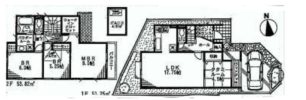 Floor plan. (3 Building), Price 62,800,000 yen, 4LDK, Land area 102 sq m , Building area 105 sq m