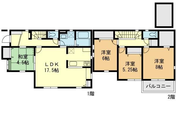 Floor plan. (1 Building), Price 46,800,000 yen, 4LDK, Land area 112.15 sq m , Building area 119.72 sq m