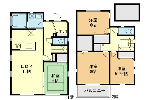 Floor plan. (16 Building), Price 45,800,000 yen, 4LDK, Land area 105.9 sq m , Building area 102.65 sq m
