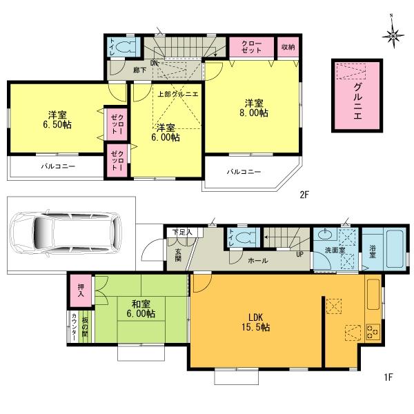 Floor plan. (7 Building), Price 31,800,000 yen, 4LDK, Land area 140.77 sq m , Building area 101.02 sq m