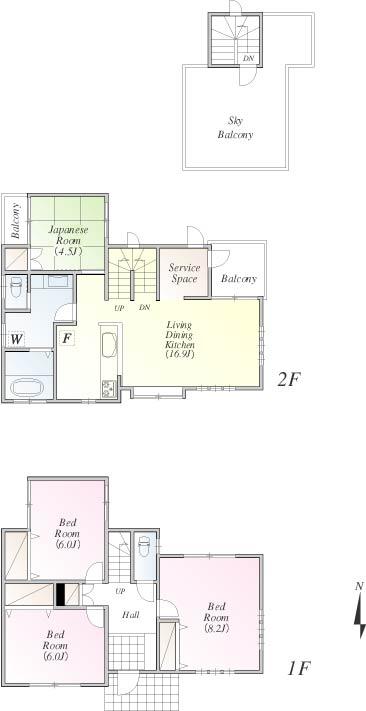 Other building plan example. Building plan example Building price 15.8 million yen, Building area 101.23 sq m Body price only. option ・ It does not include design fees. 
