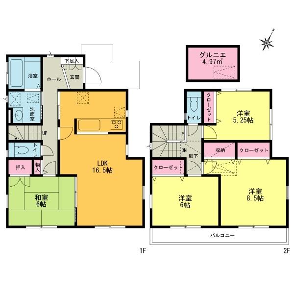 Floor plan. 35,800,000 yen, 4LDK, Land area 102.97 sq m , Building area 103.5 sq m