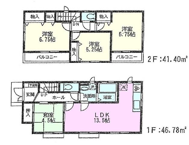Floor plan. (G Building), Price 31,800,000 yen, 4LDK, Land area 125.2 sq m , Building area 88.18 sq m