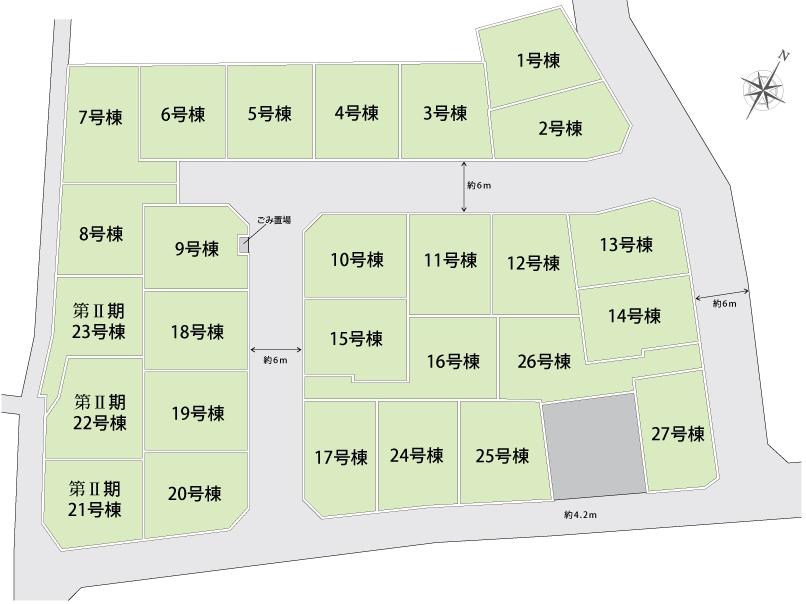 The entire compartment Figure. Big scale of the New Town! ! It looks neat and wide road of 6m width