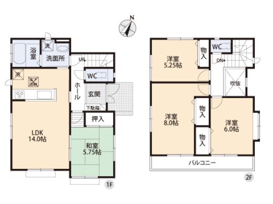 Floor plan. 39,800,000 yen, 4LDK, Land area 131.15 sq m , Building area 93.16 sq m floor plan