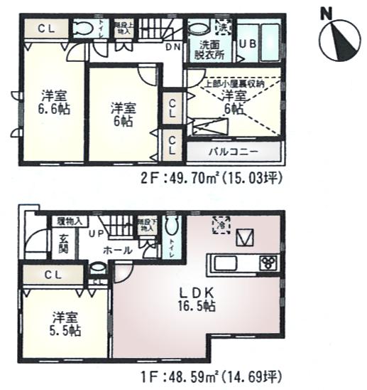 Floor plan. (10 Building), Price 39,300,000 yen, 4LDK, Land area 90.85 sq m , Building area 98.29 sq m